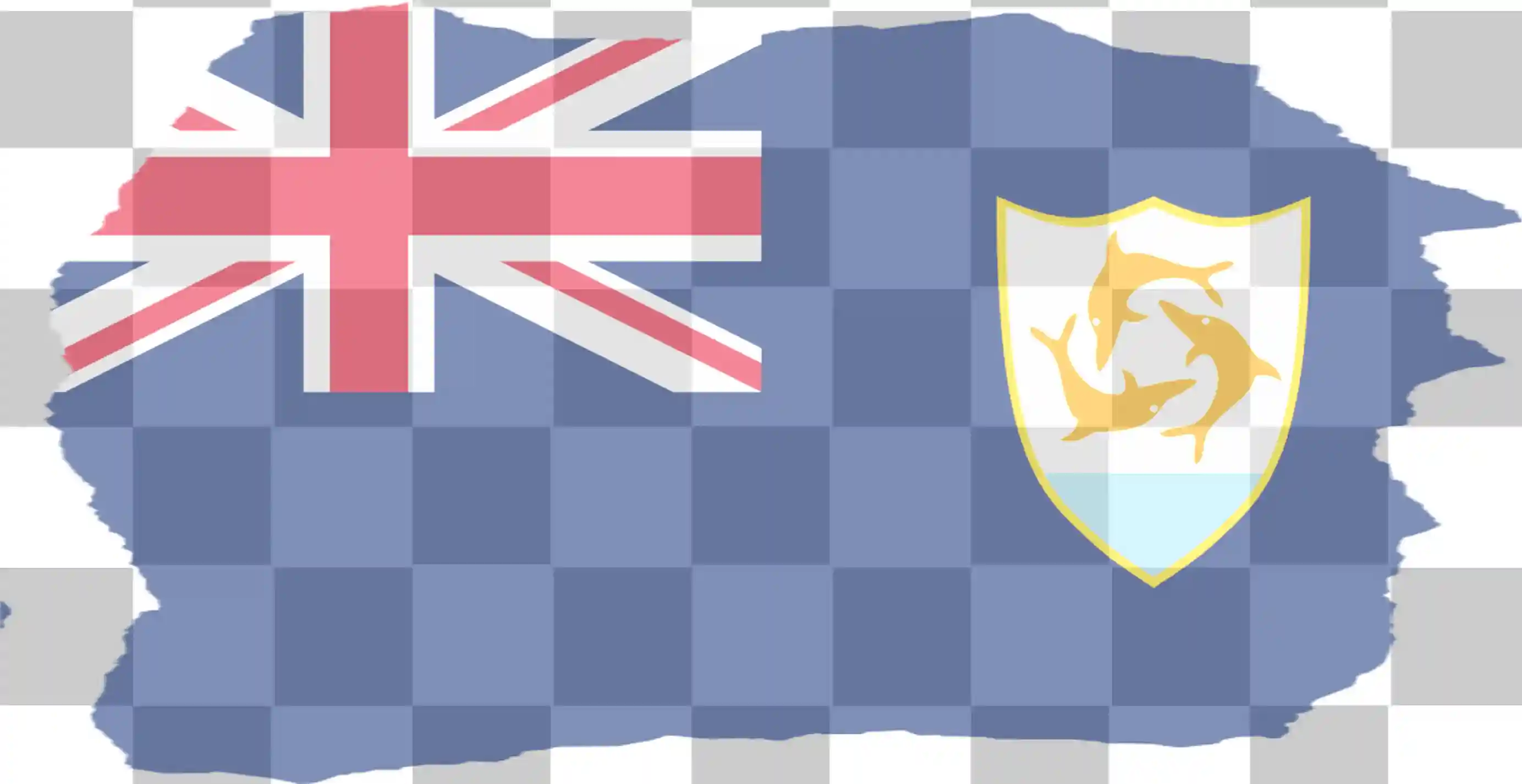 Anguilla -Flagge, Delphin -Nationalflagge von Anguilla, Realistische Landflagge Vektor Clipart, Wasserzeichen Textur PNG -Vorlage, 