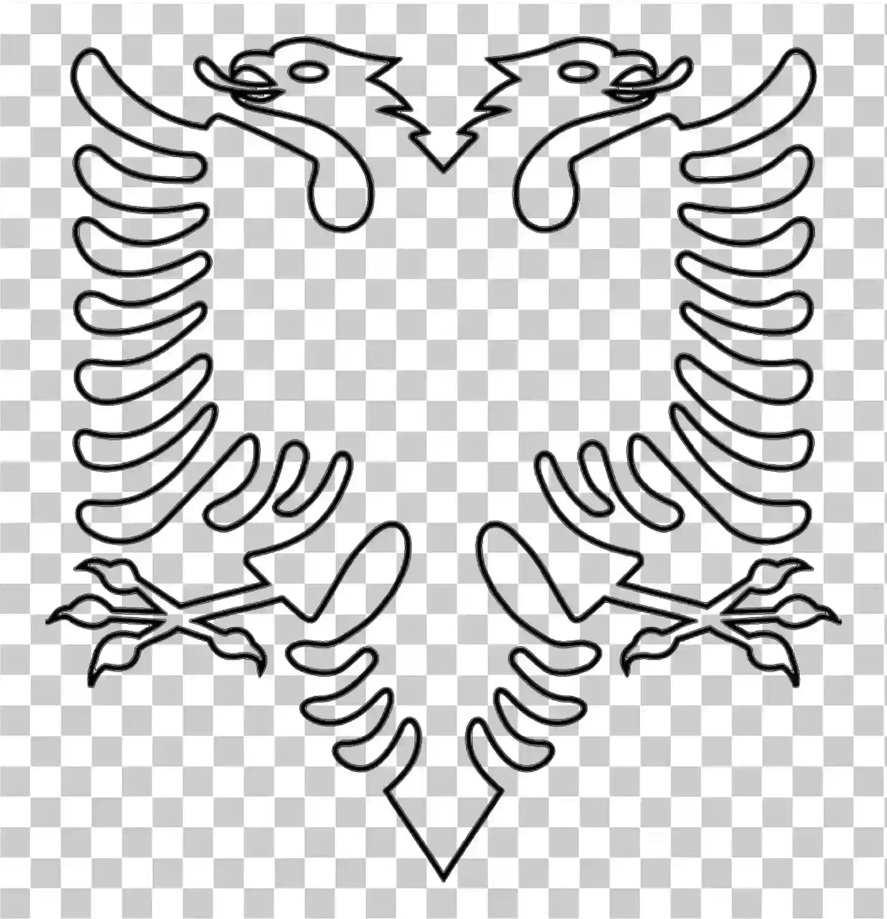 Bandera de Albania, Símbolo negro de águila de doble cabeza, Emblema rojo histórico, Png, 