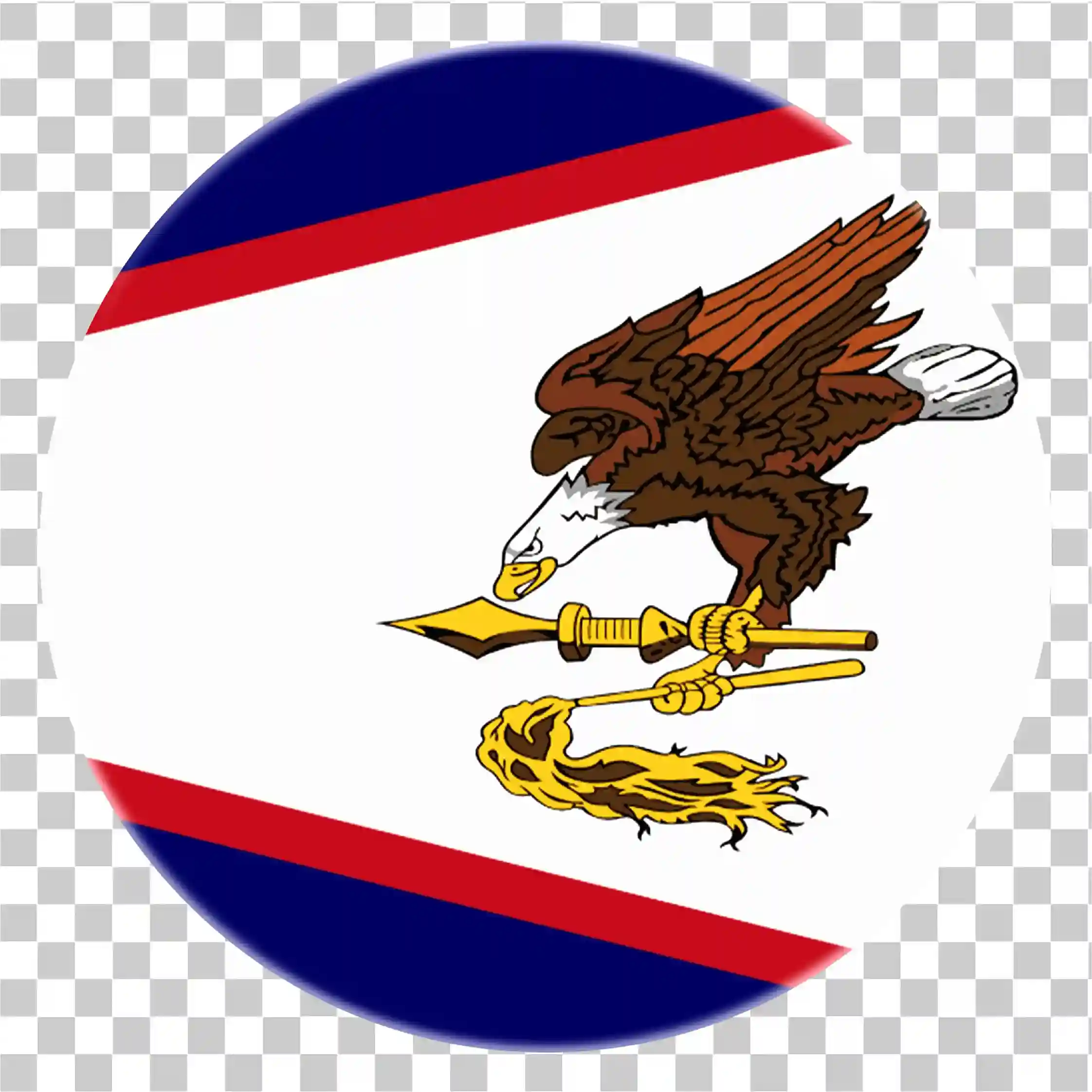 American Samoa Flag, Samoa Flag PNG, National Symbol, Flag Vector, Round 3D Icon, Circle Flag, American Samoa PNG, 