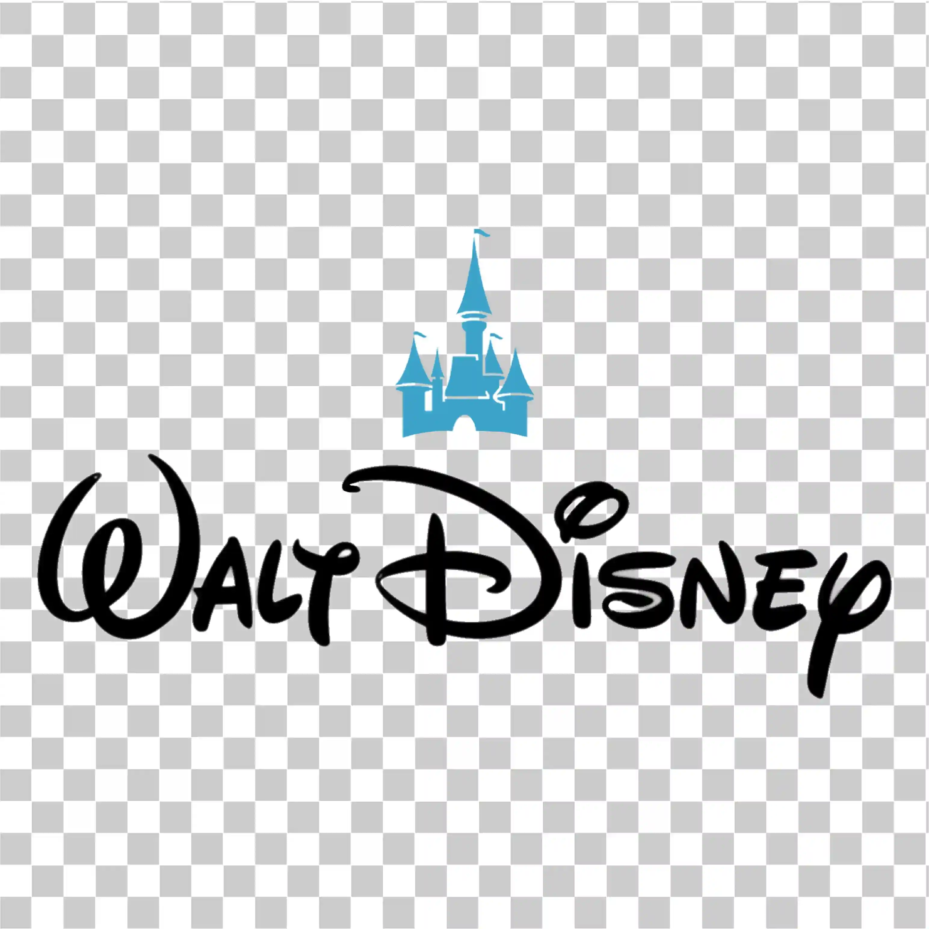 Công ty Walt Disney, Logo Disney PNG, Walt Disney World & Disneyland Park, Chuột Mickey, Vương quốc ma thuật, Văn bản đen & vương quốc xanh, 