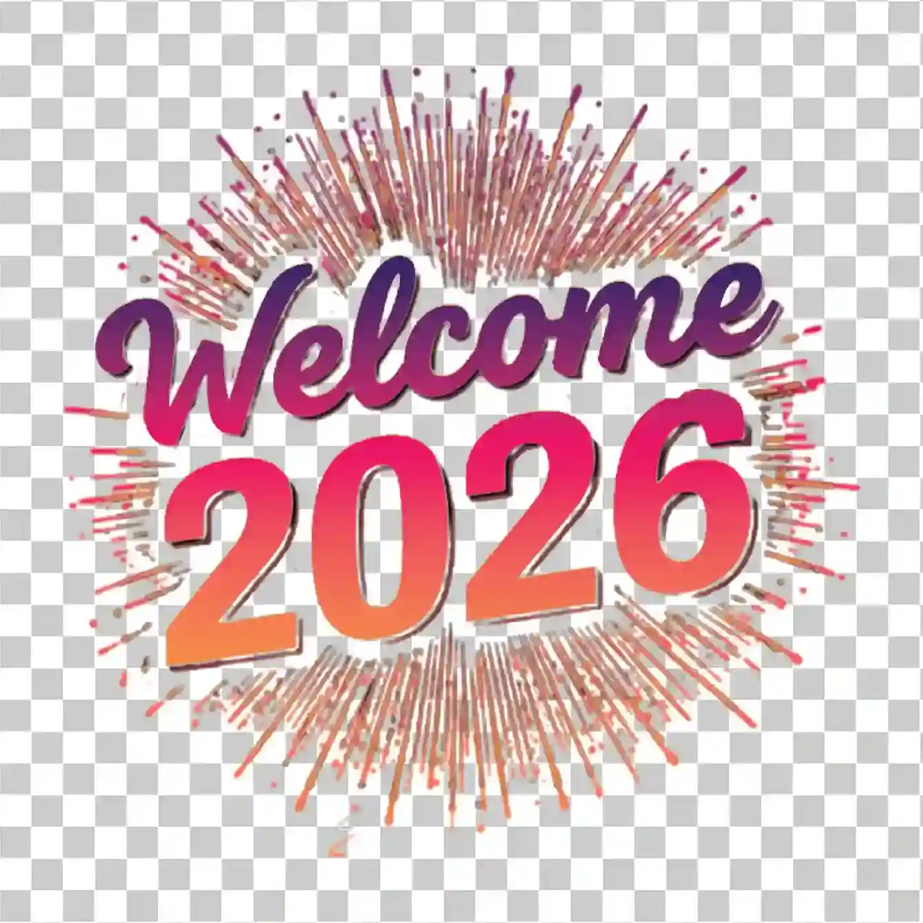 2026年新年快乐烟花PNG庆祝图形, 