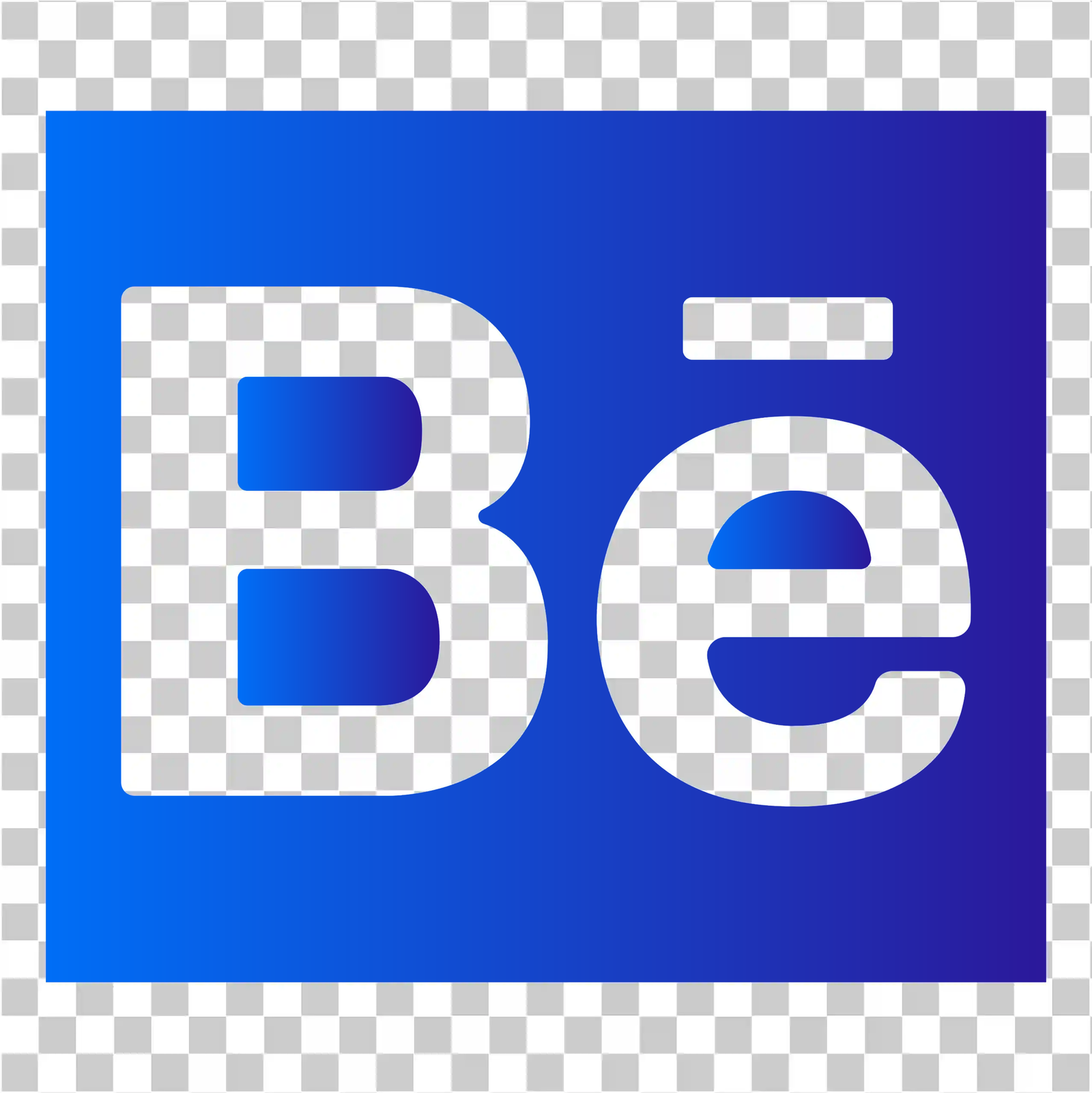 Behance Logo Png, Behanceアイコン, 青色の長方形ロゴベクトルpng, 透明な背景, Adobe Behanceポートフォリオページ, 