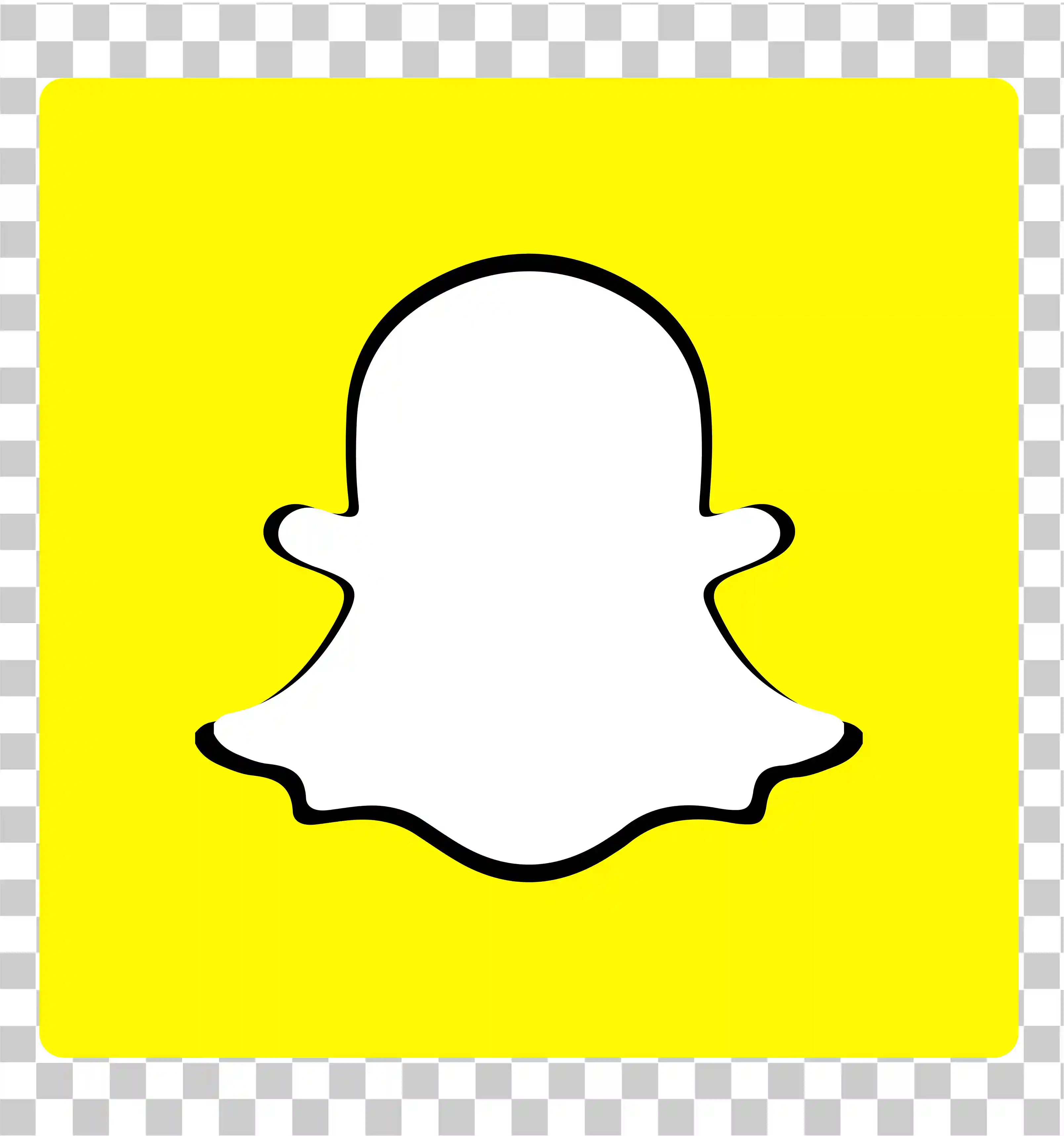 Snapchat Dikdörtgen Logosu PNG, Beyaz hayalet ile sarı logo, Şeffaf simge, Vektör sembolü, 