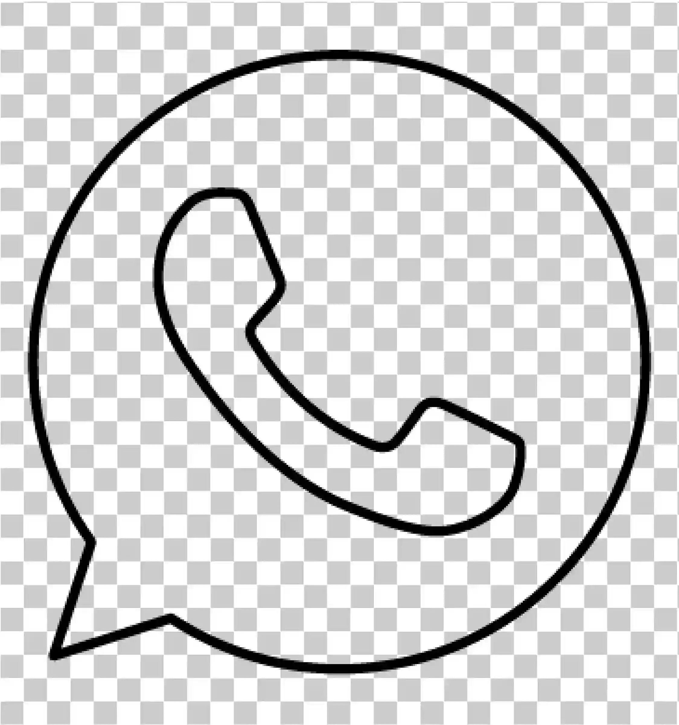 Schema del logo Whatsapp, Black Whatsapp Png, Icona vettoriale gratuita per Web, App e social media, 