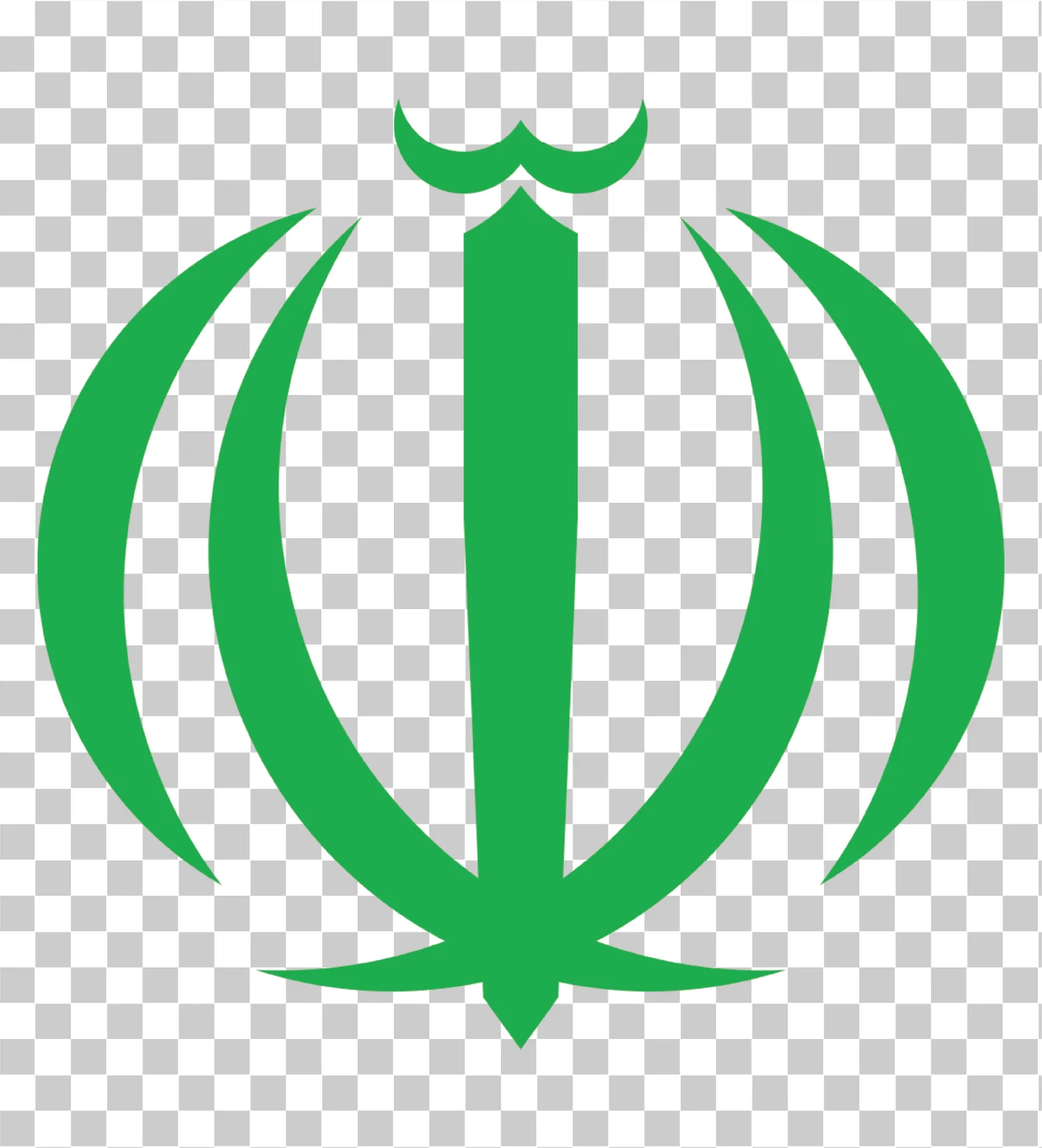 3D Emblem af Iran PNG - Iran Coat of Arms, National Symbol, Green Farsi Logo, Islamic Republic Vector Illustration, Gennemsigtig iransk flagikon, 