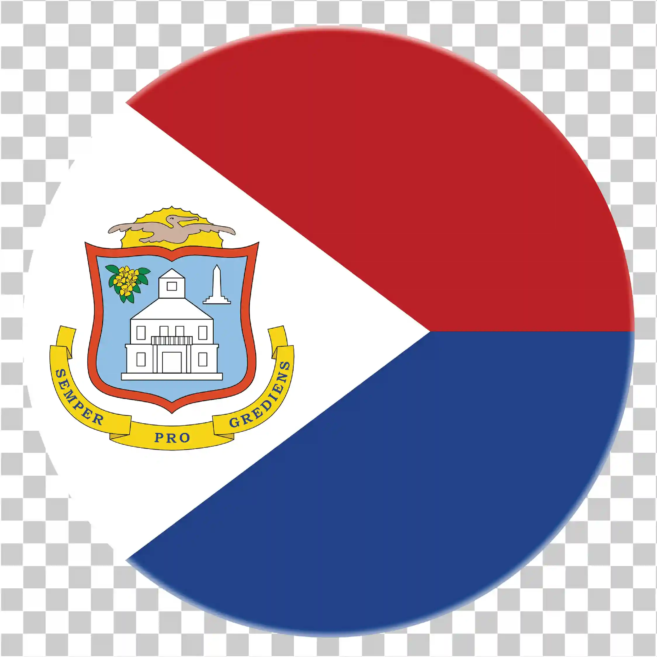 Vlag van Sint Maarten, Ronde PNG, Nationaal cirkelsymbool, 