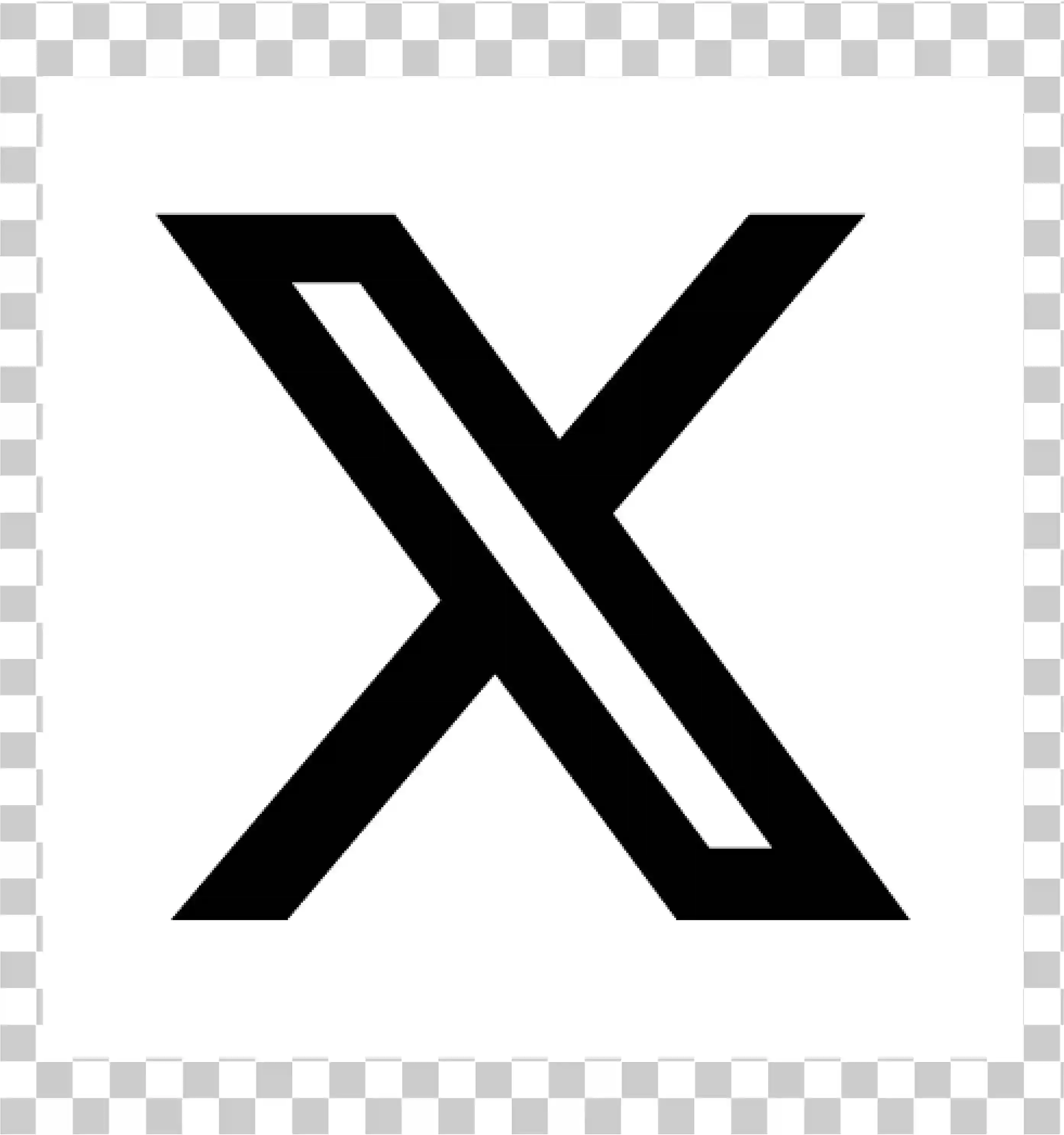 Twitter X Logo PNG, Svart og hvitt X -symbol, firkantet ikon, Sosiale medier, gjennomsiktig bakgrunn, 
