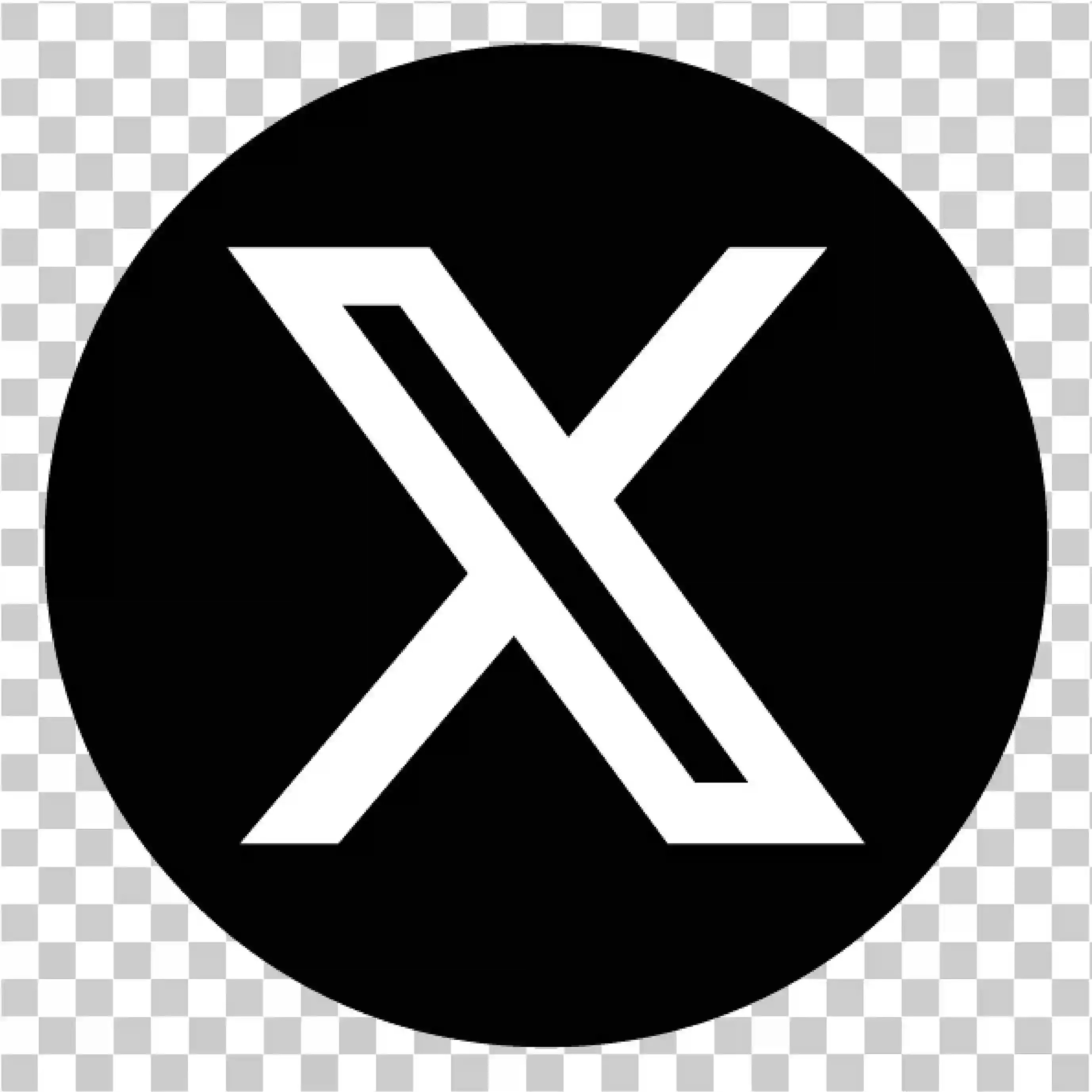 Twitter x logotipo png, Símbolo X en blanco y negro X, icono de círculo, fondo negro, 