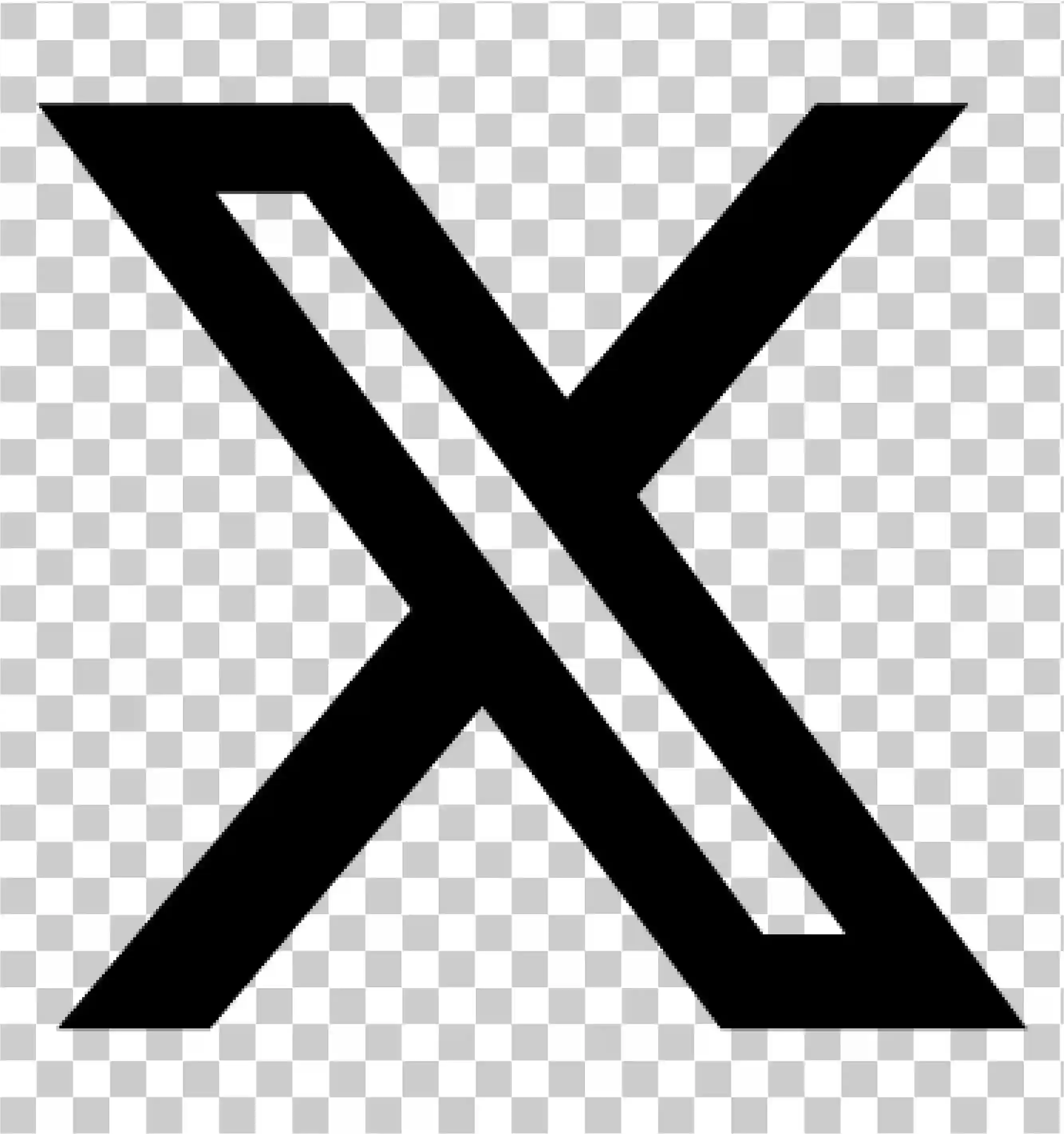 Twitter X logo png, Simbolo nero x, sfondo trasparente, linee nere, Icona dei social media, Download gratuito, 