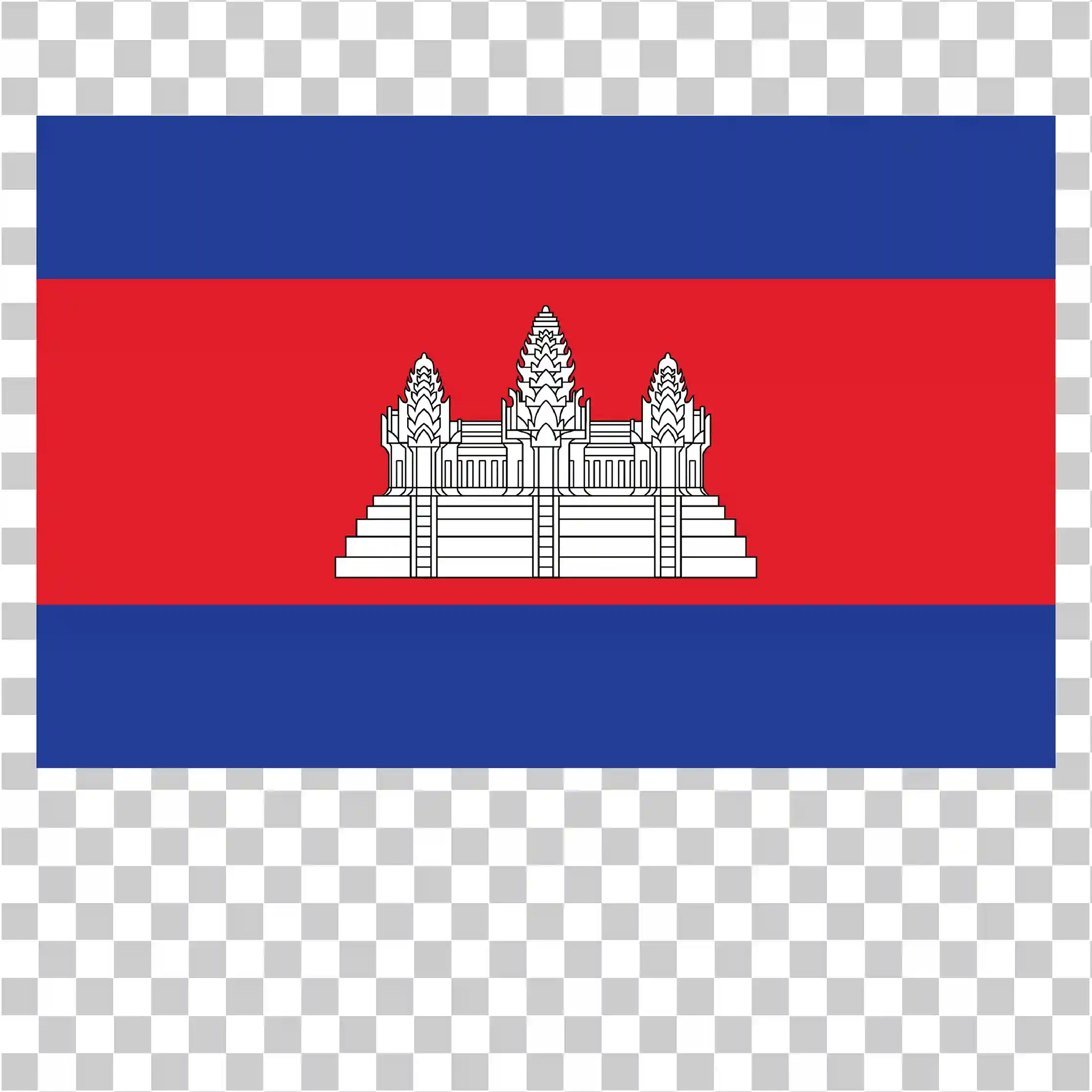 Cambodia Flag, National Rectangle Flag with Angkor Wat Temple Symbol, Cambodian Country Flag PNG, Vector Images and Icons, rectangle flag png, 