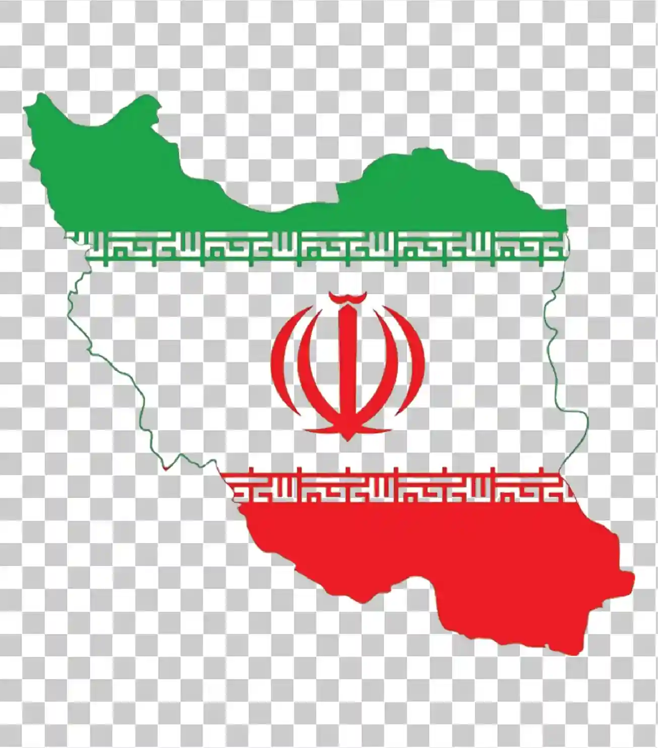 Iran kort med flagfarver, Grøn hvid rød tricolor, Emblem af Iran, Islamic Republic Vector Illustration, Iransk flag og kort PNG, 