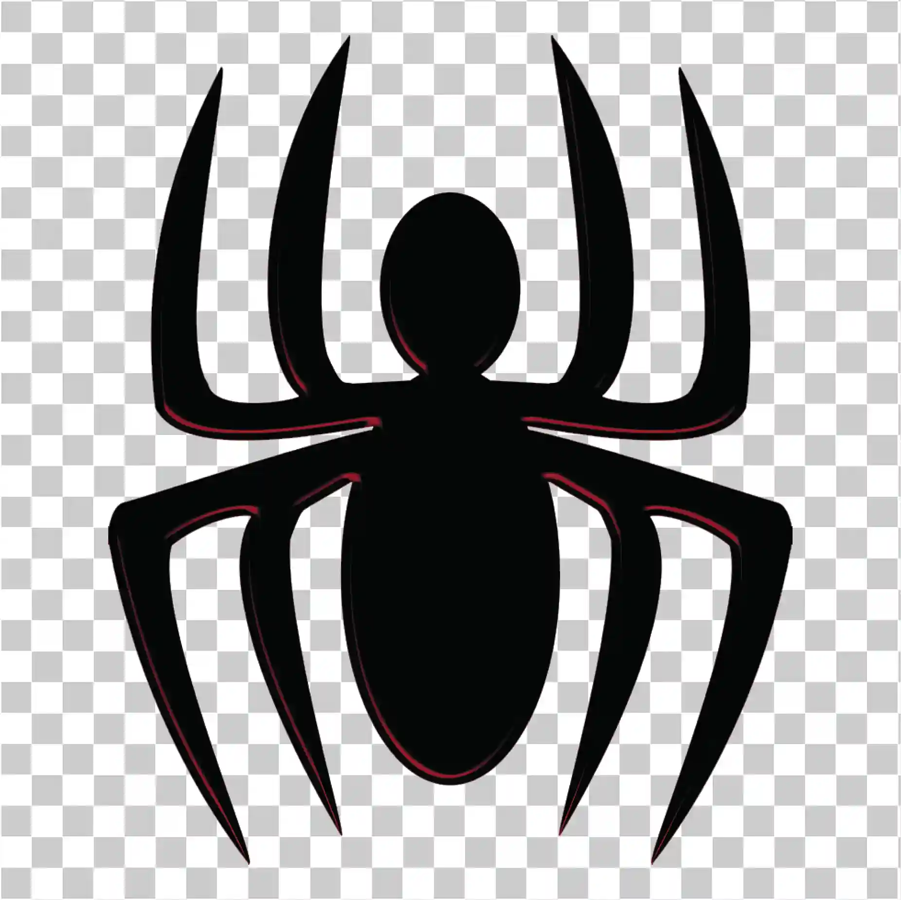 Araña Icono Logo Símbolo Arácnido Negro Arte Vectorial Diseño PNG, 