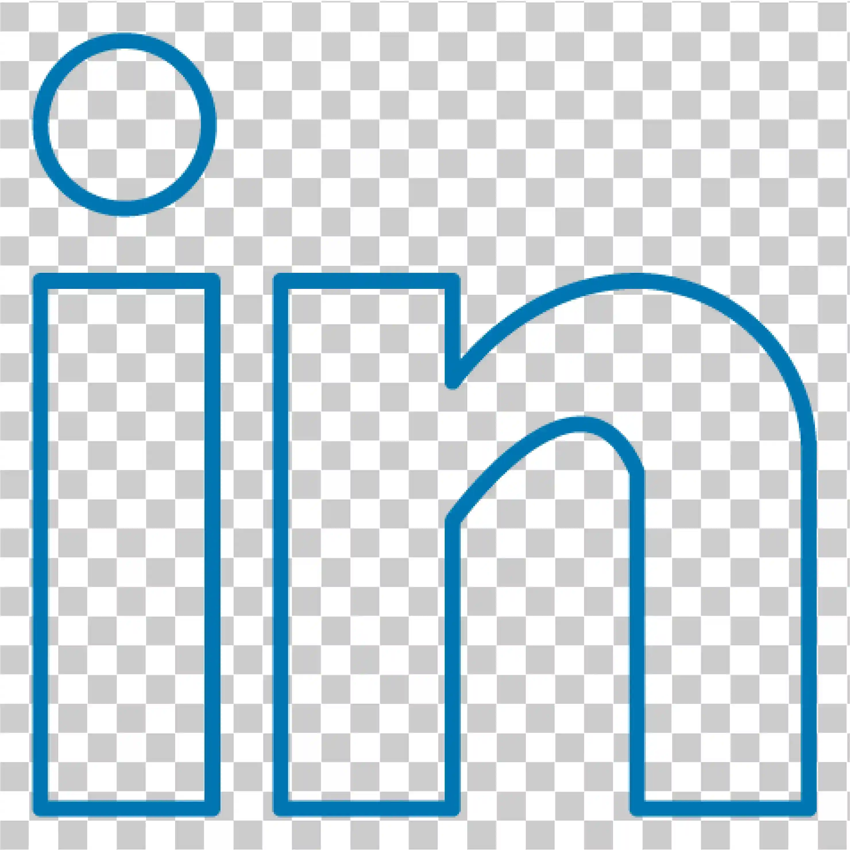 LinkedIn Blue Icon PNG - transparentes Hintergrundlogo mit Text für Lebenslauf, Social Media, Branding, Anzeigen, und Vektordesign, 