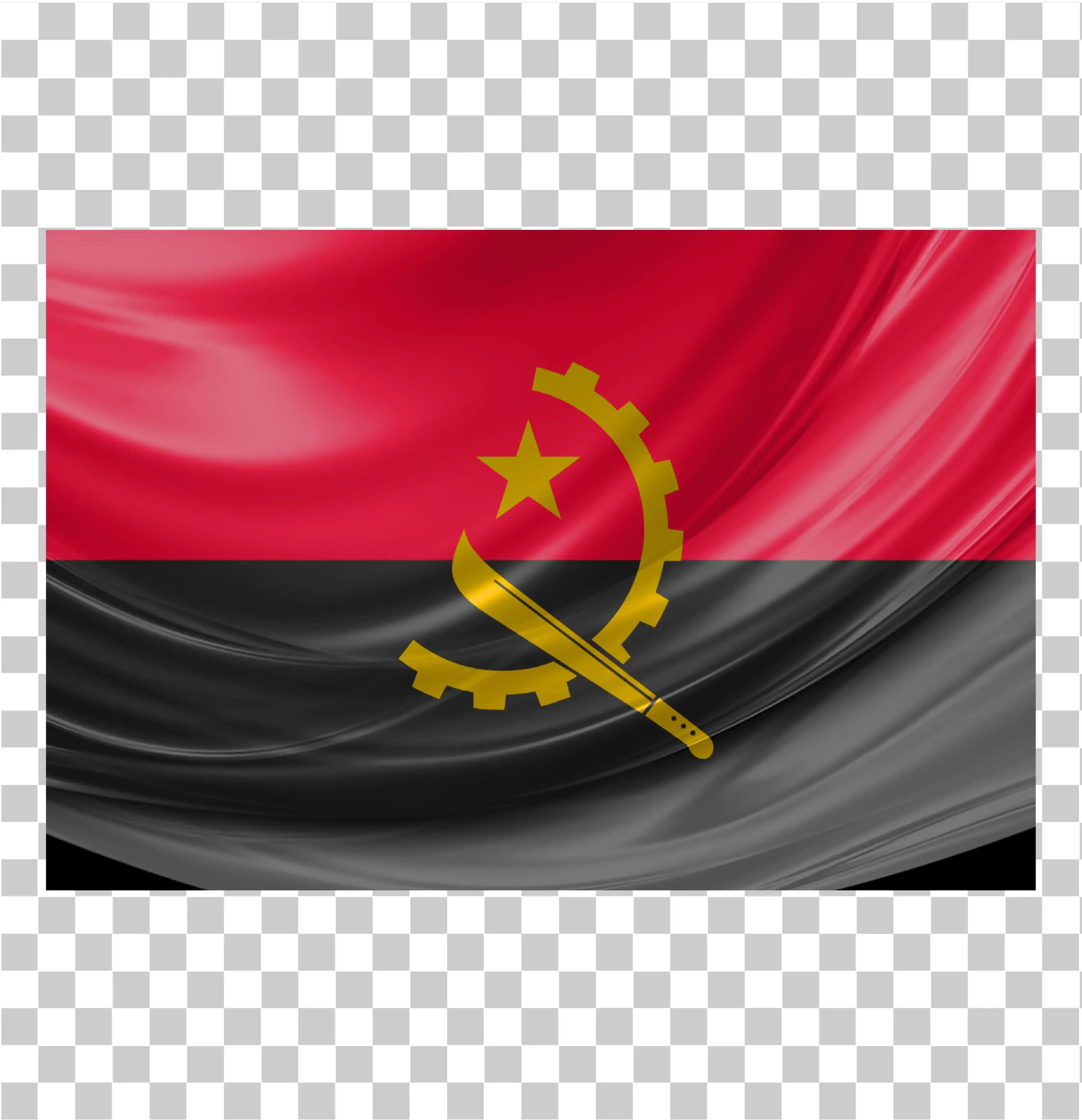 Waling Angola bayrağı, Angola Clipart Ulusal Bayrağı, Yazdırılabilir ülke bayrağı vektörü, İpek bayrağı illüstrasyon, 