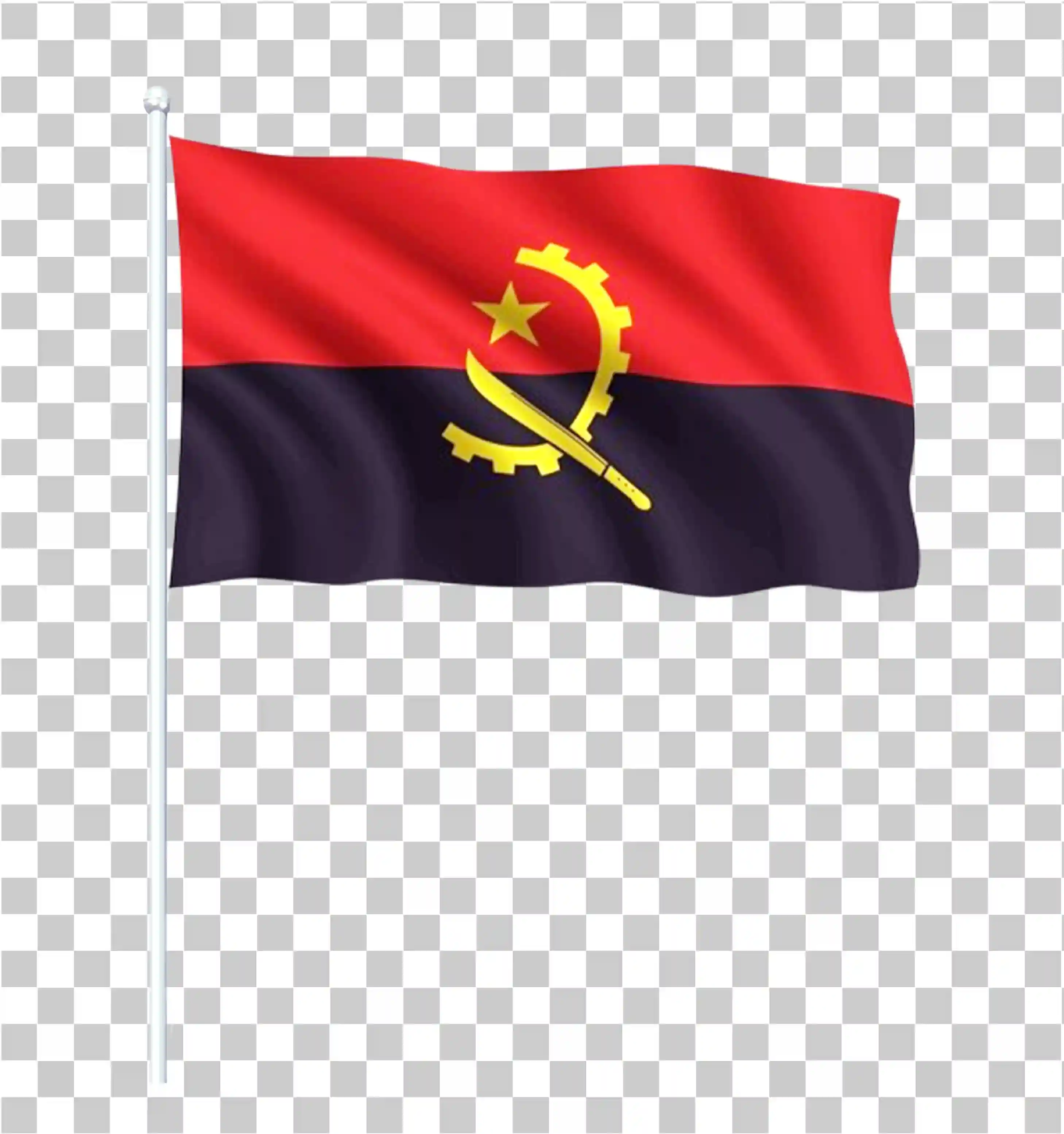 Fluturând steagul Angola, Vector Flag Clipart, Emblema Angola, Steagul țării png, 