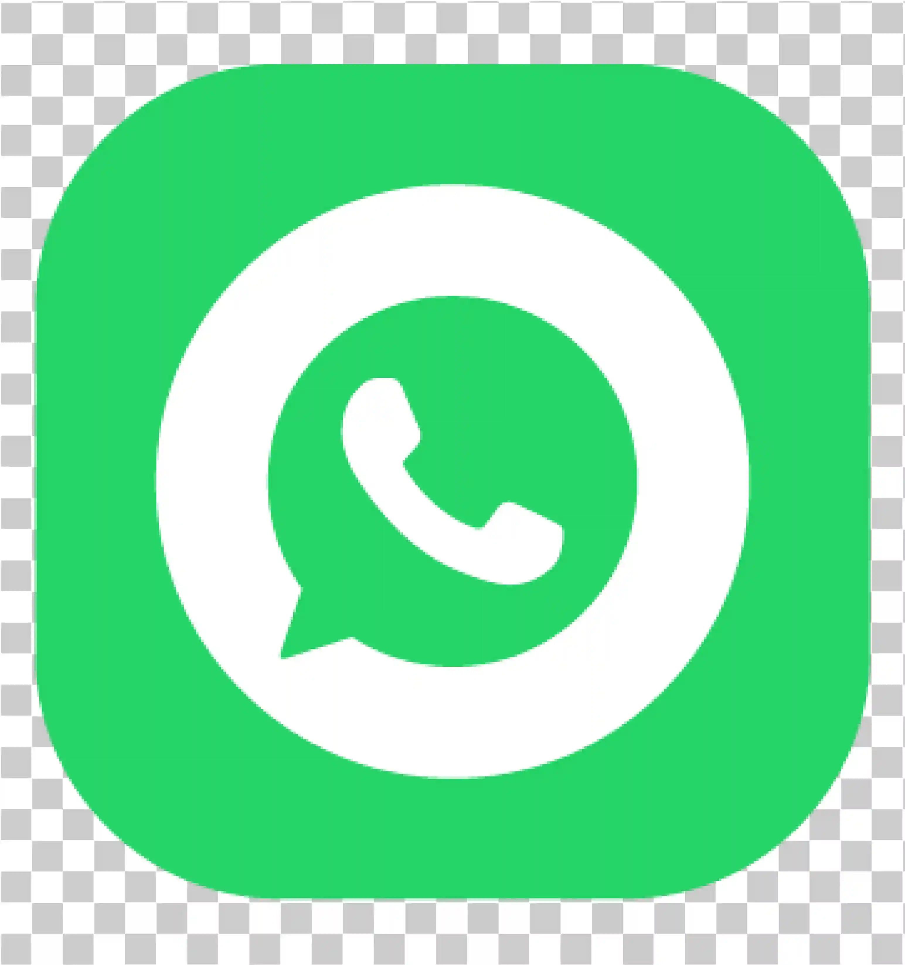 WhatsApp Logo Png, Icône verte et blanche, Carré arrondi, Clipart vector, Téléchargement gratuit pour Web, App, Mobile, Réseaux sociaux, 