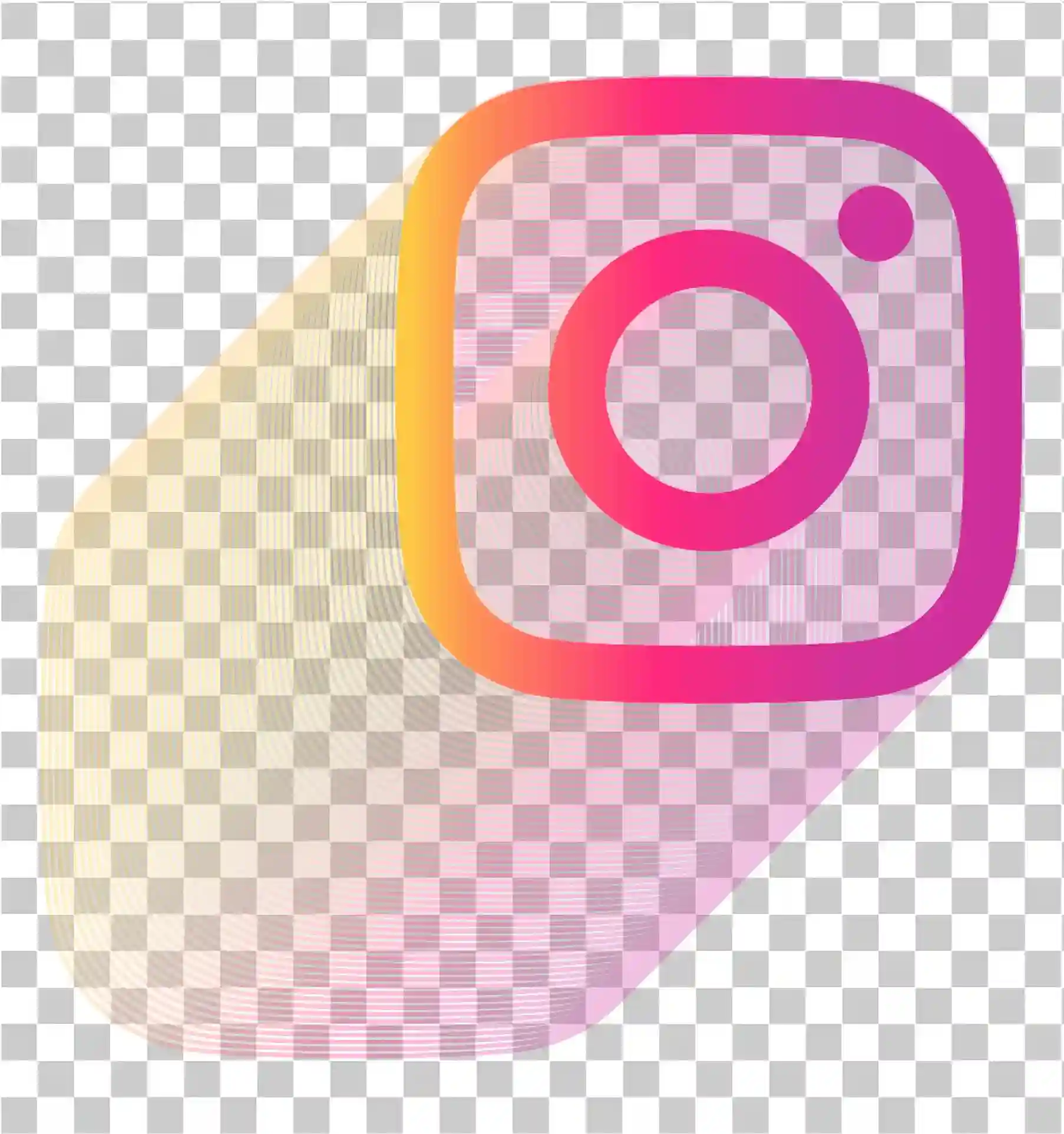 Instagram Logo PNG, Insta Icon, IG Logo Vector, Cirkel og firkantet baggrund, Pink Shadow, Gradient gennemsigtigt klistermærke, 