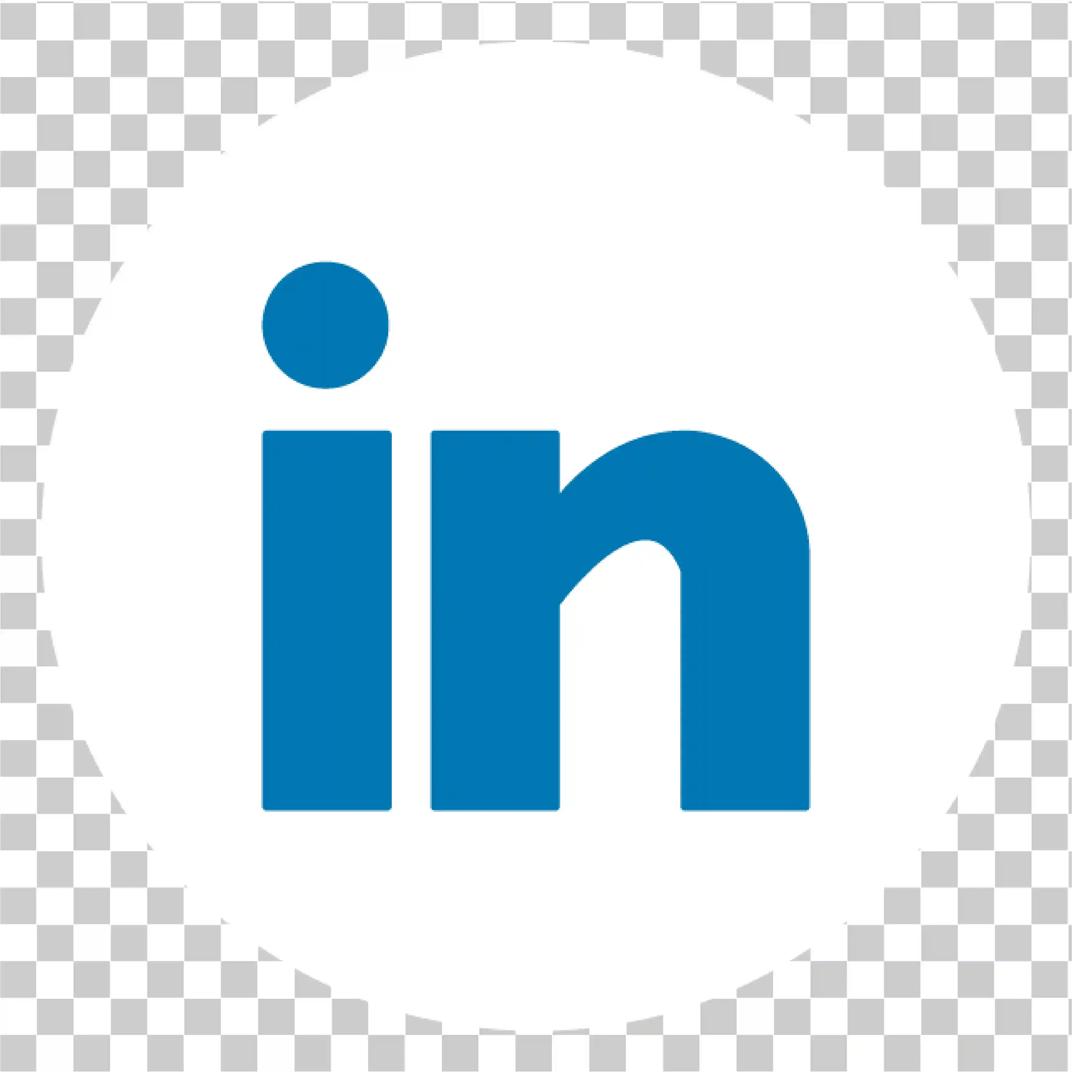 LinkedIn, Symbol, weiß, weißer Hintergrund, Blauer Text, blau, Weißer Kreis, quadratische Form, Vektor, Png, Social Media Logo, professionelles Branding, 