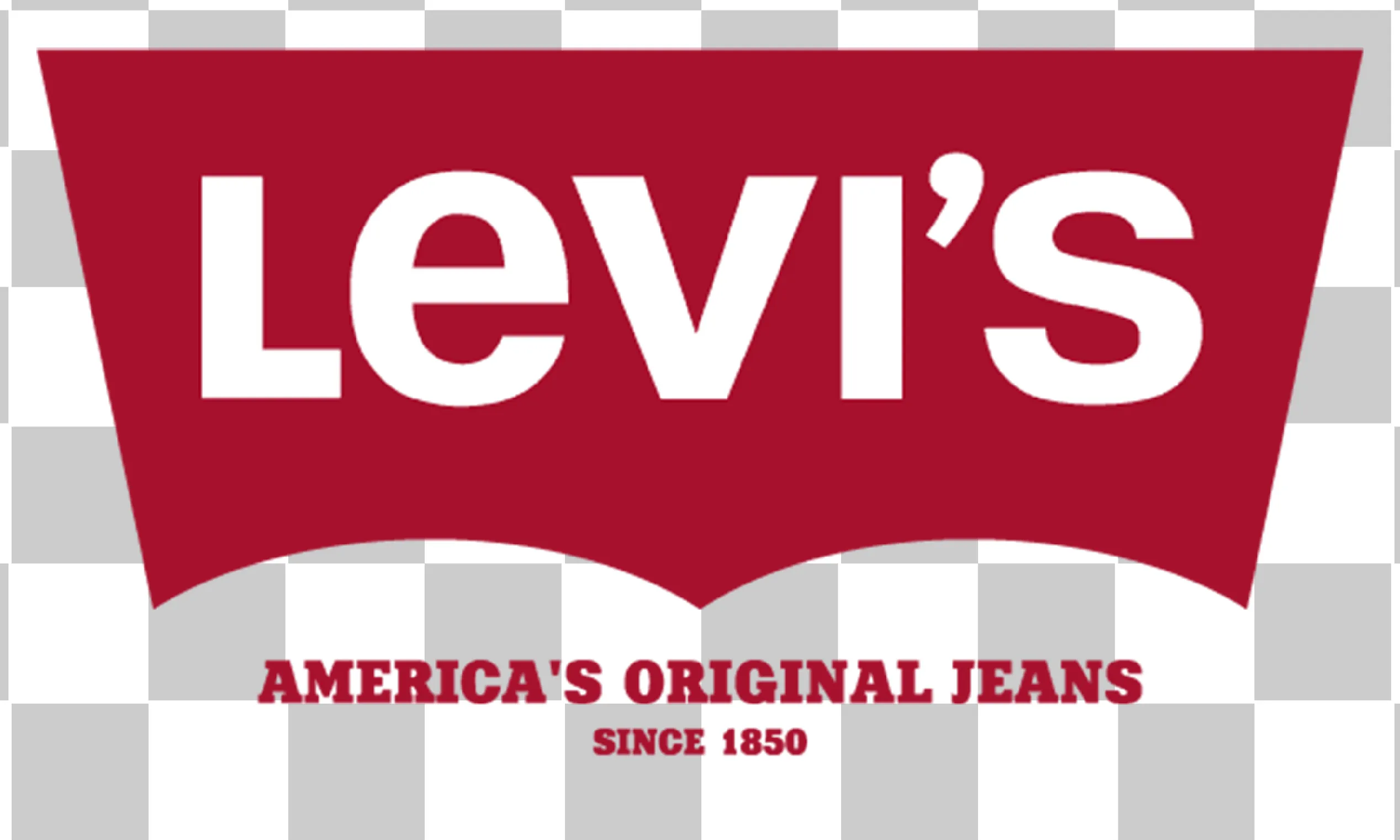 Levis logotyp, Levi Strauss & Co., Rött och vitt varumärke, HD varumärkesymbol, American Original Jeans 1850, 