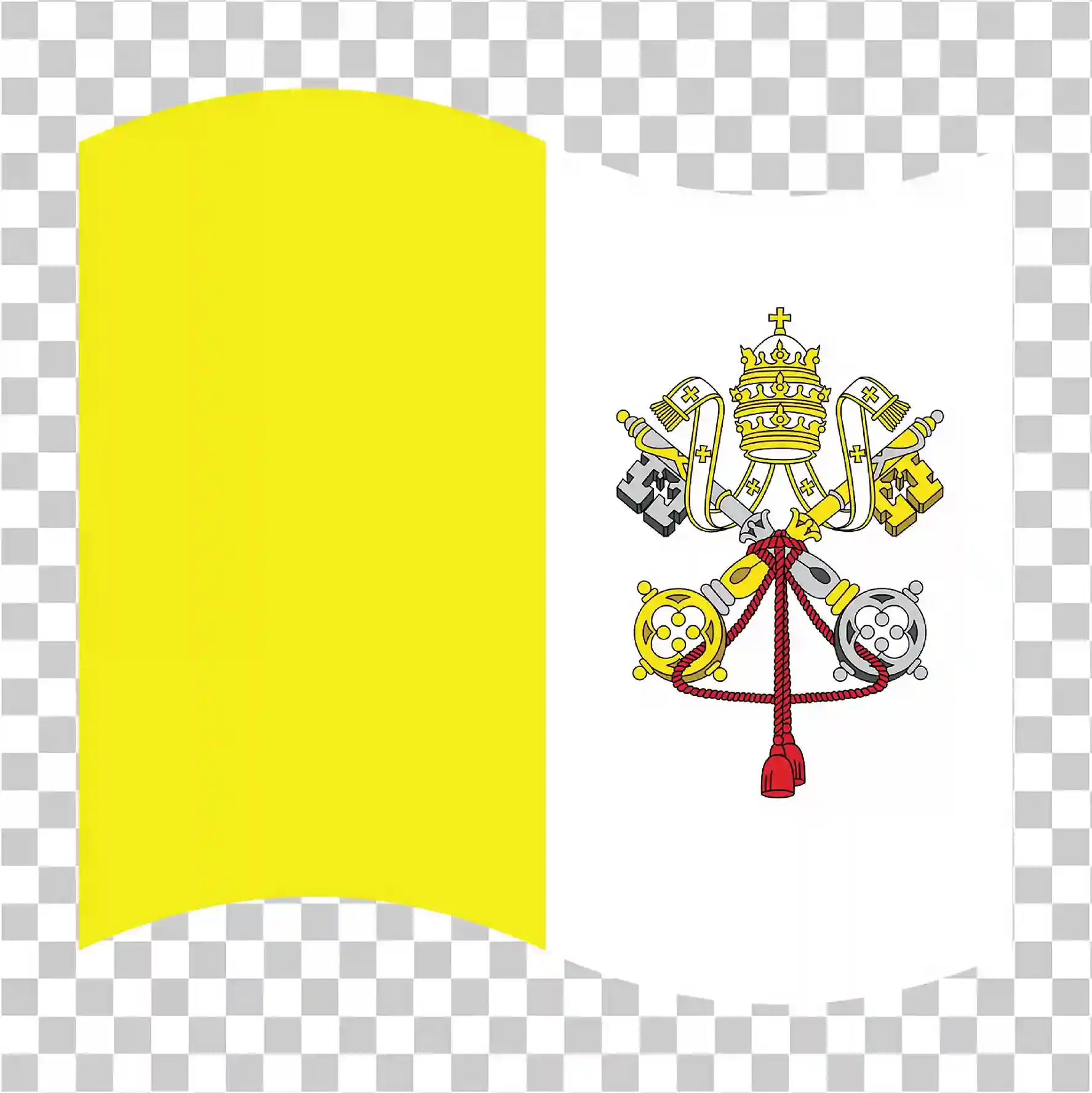 Vatican City Waving Flag PNG, Flag of Vatican City Symbol, 