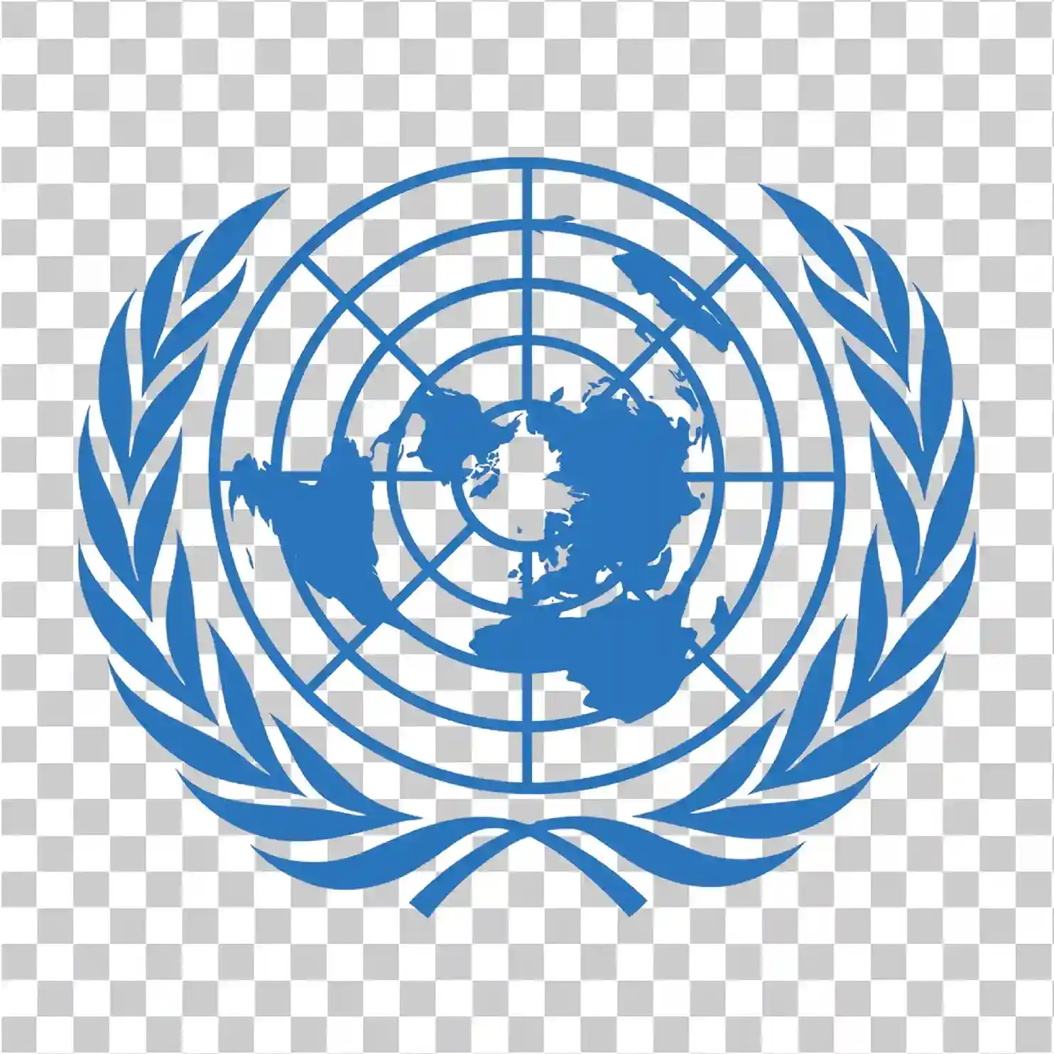 UN Blue Symbol, United Nations Emblem, Global Peace Logo, 