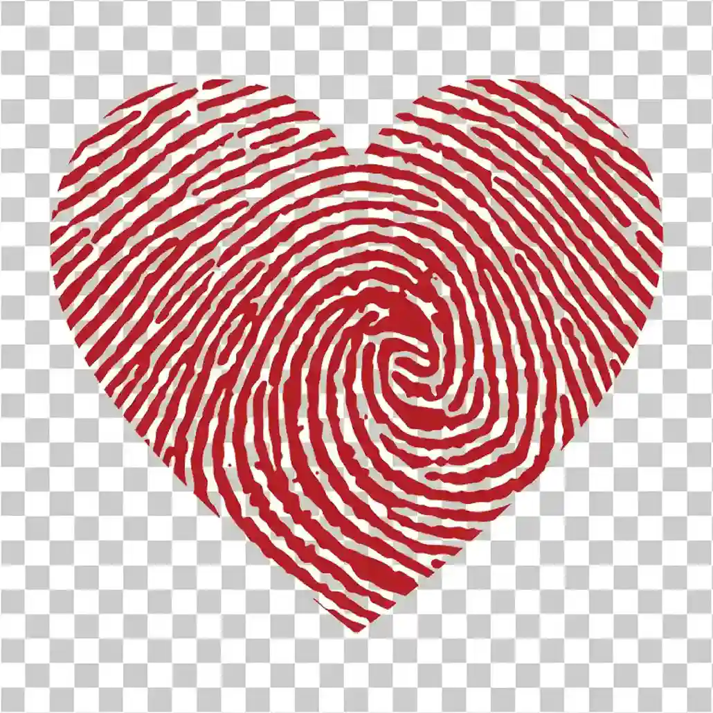Fingerprint Heart Art, Unique Love Symbol & Romantic Design, 