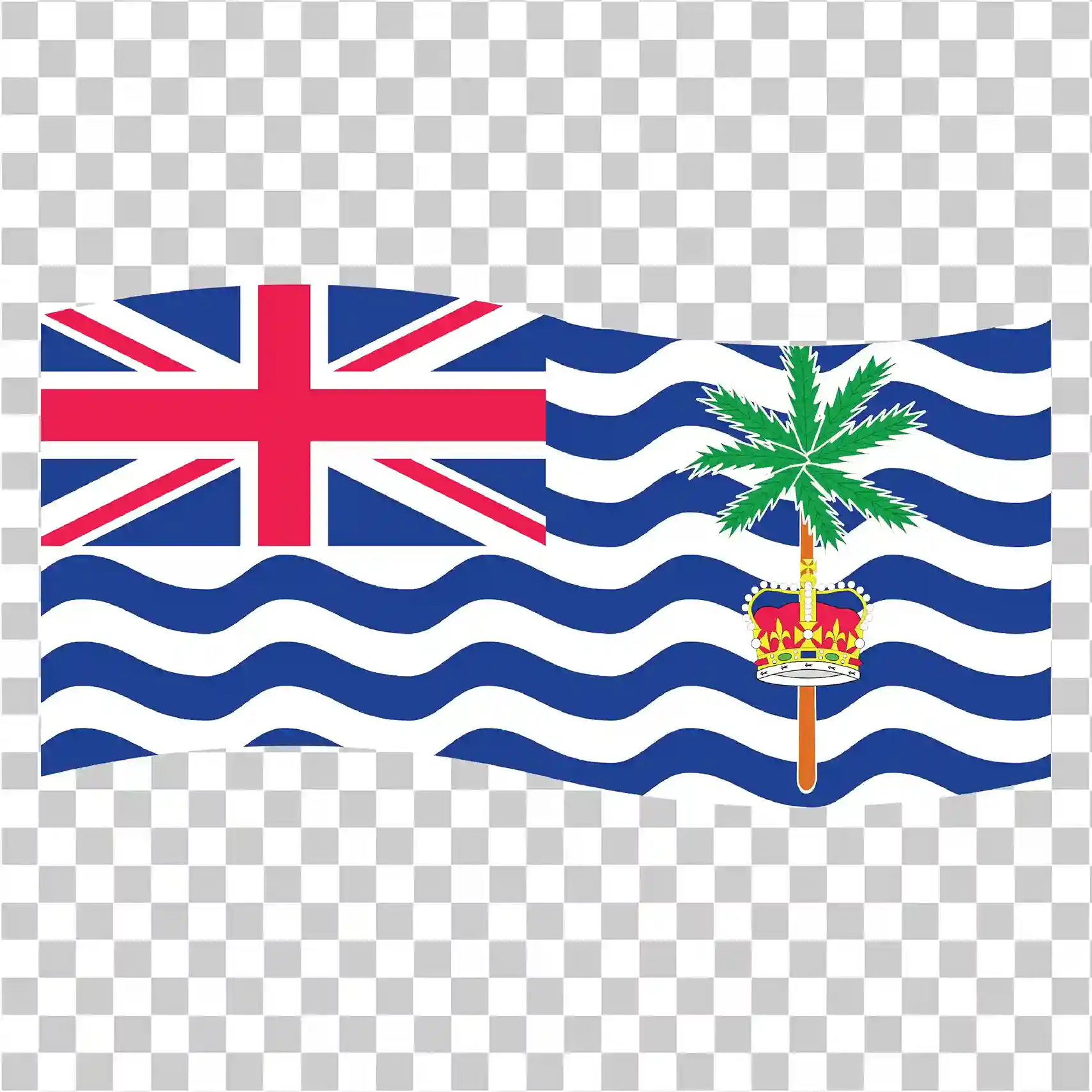 British Indian Ocean Territory Waving Flag PNG, 