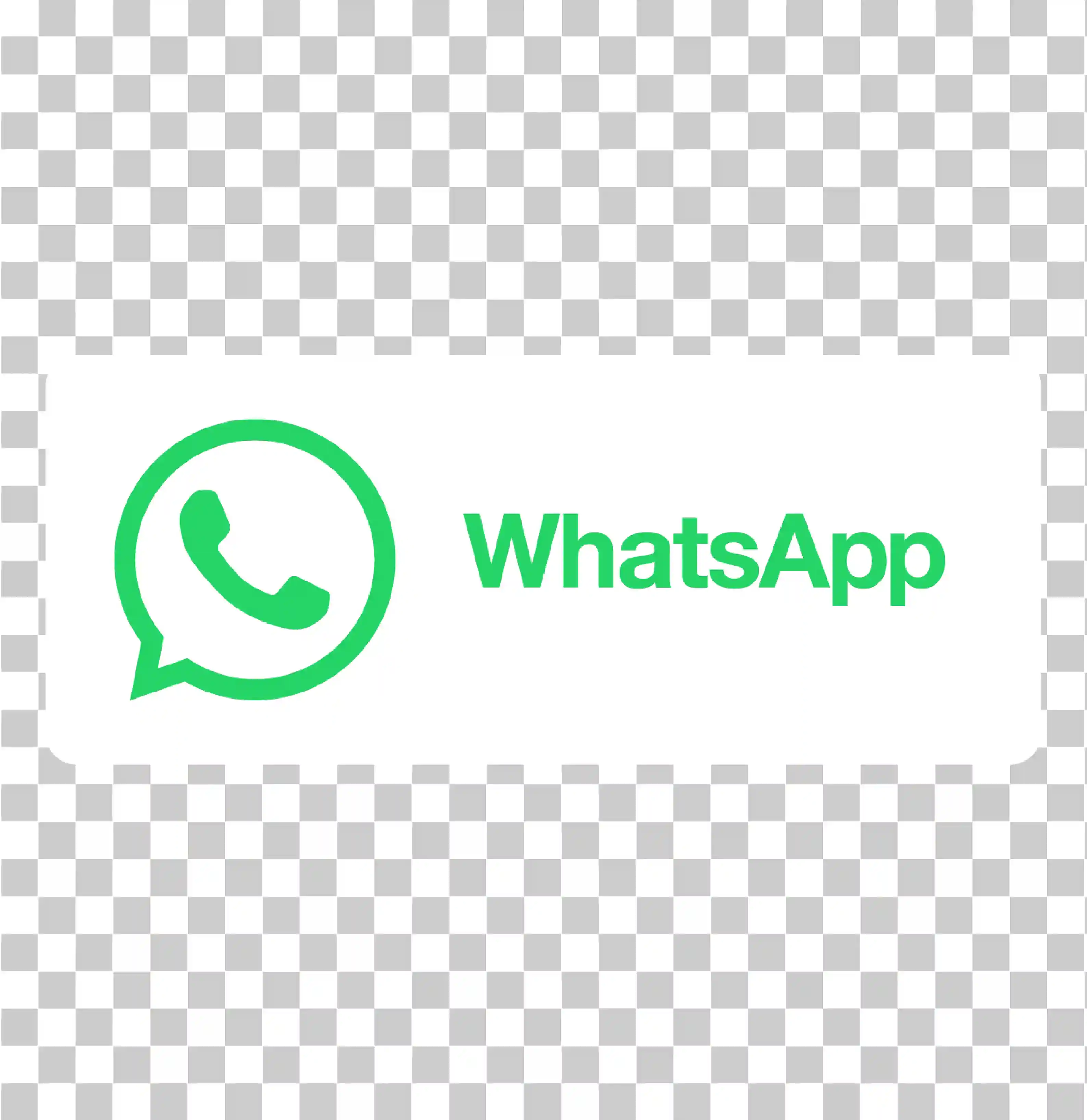 WhatsApp Logo PNG, Vector Icon, Tekstlogo, Grøn kontur, Hvid baggrund, Afrundet firkantet clipart gratis download, 