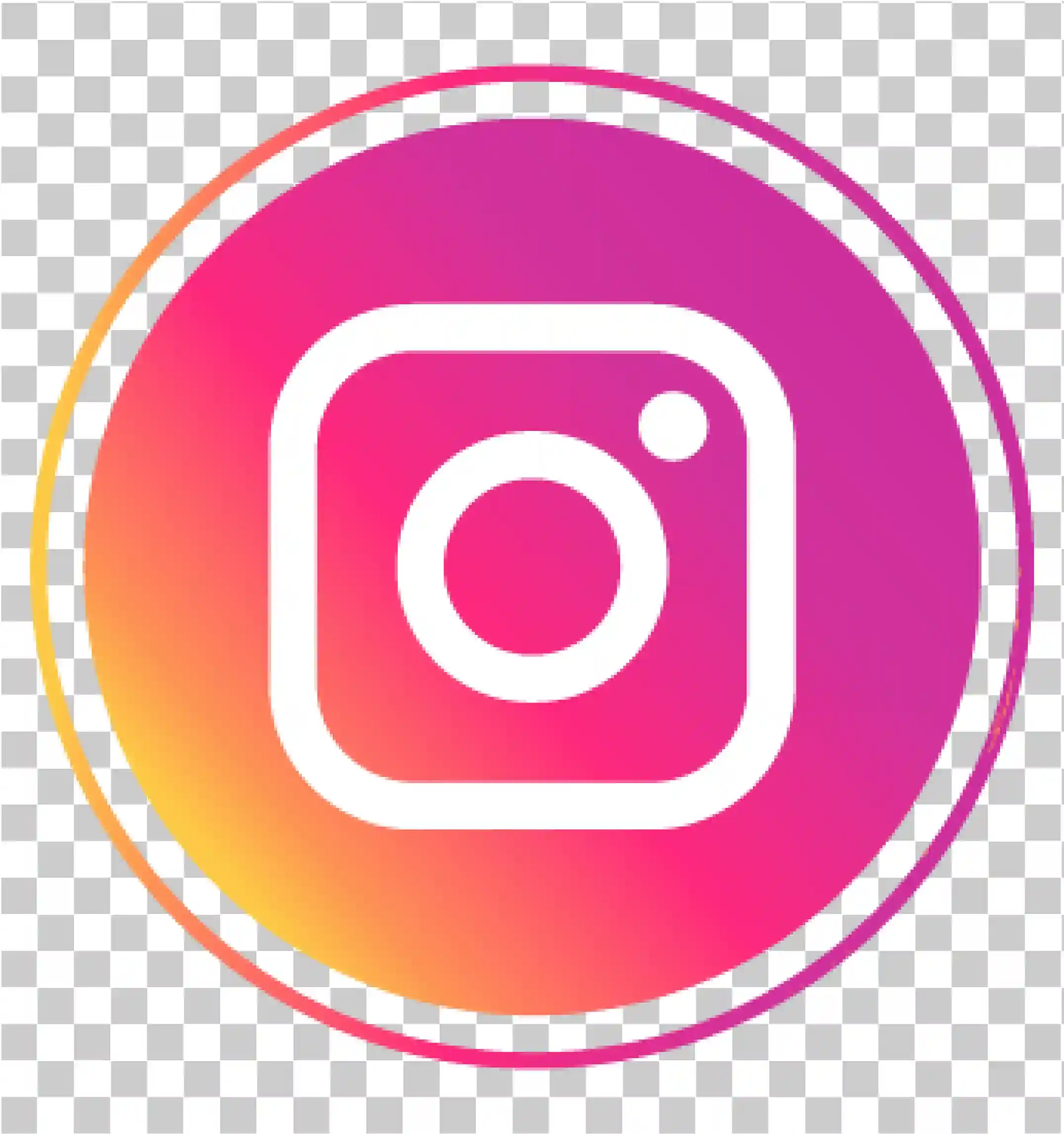 Logo Instagram PNG, Ikona Insta, Wektor logo IG, Krąg i kwadratowe tło, Przezroczysty, Pink Golden Gradient Sticker, 